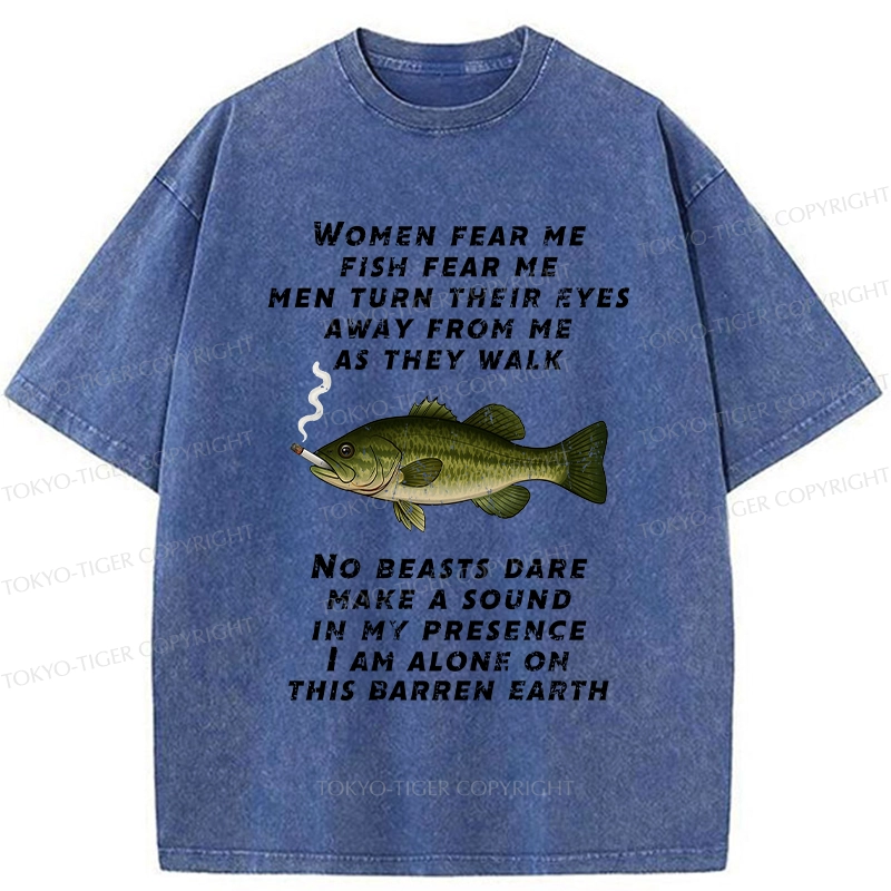 Tokyo-Tiger The Smoking Bass's Solitude Washed T-Shirt