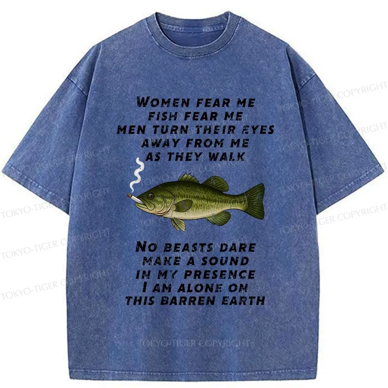 Tokyo-Tiger The Smoking Bass's Solitude Washed T-Shirt