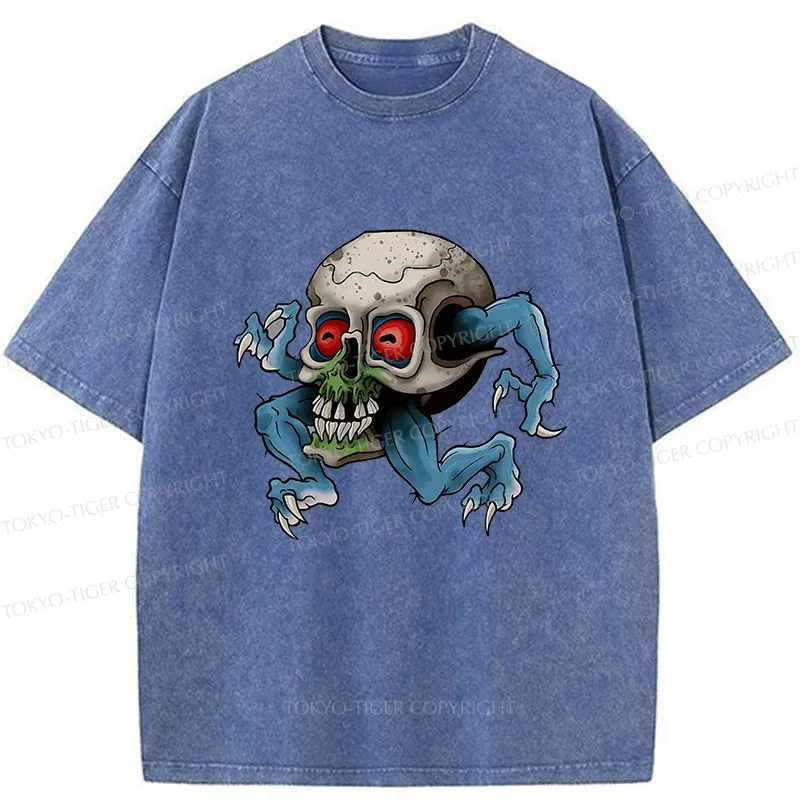Tokyo-Tiger Japanese Skeleton Yokai Washed T-Shirt