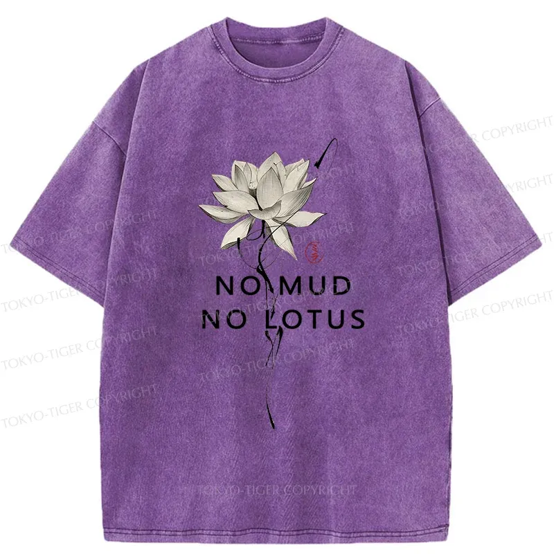 Tokyo-Tiger Japanese Zen Lotus Washed T-Shirt