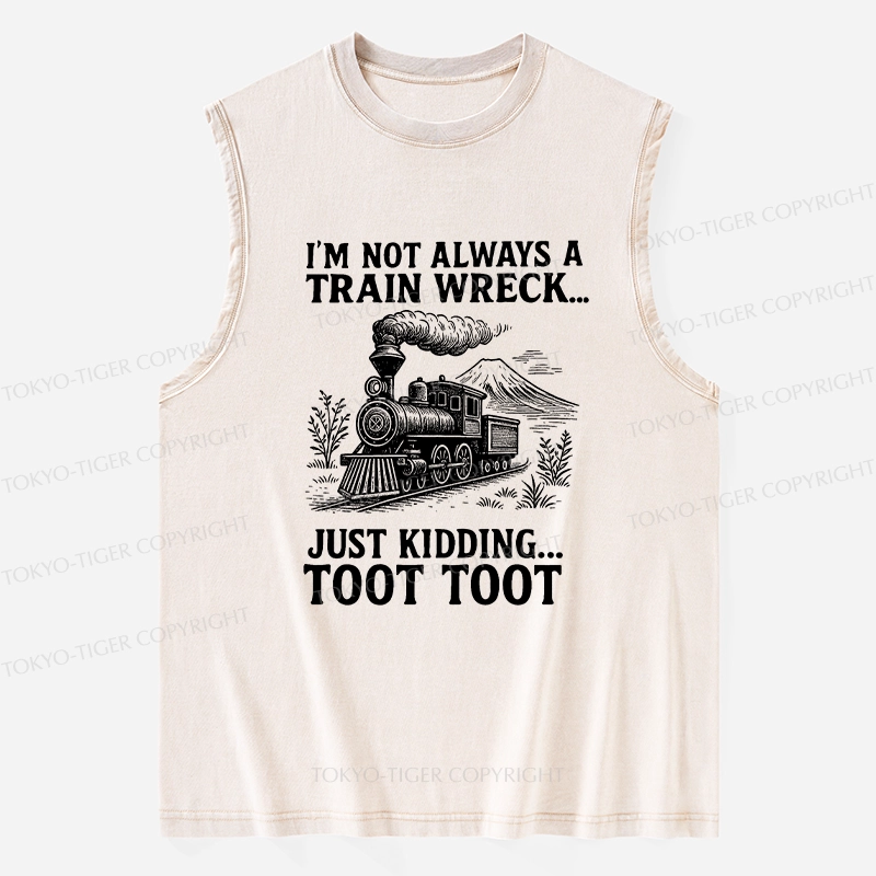 Tokyo-Tiger Funny Train Jokes Washed Tank