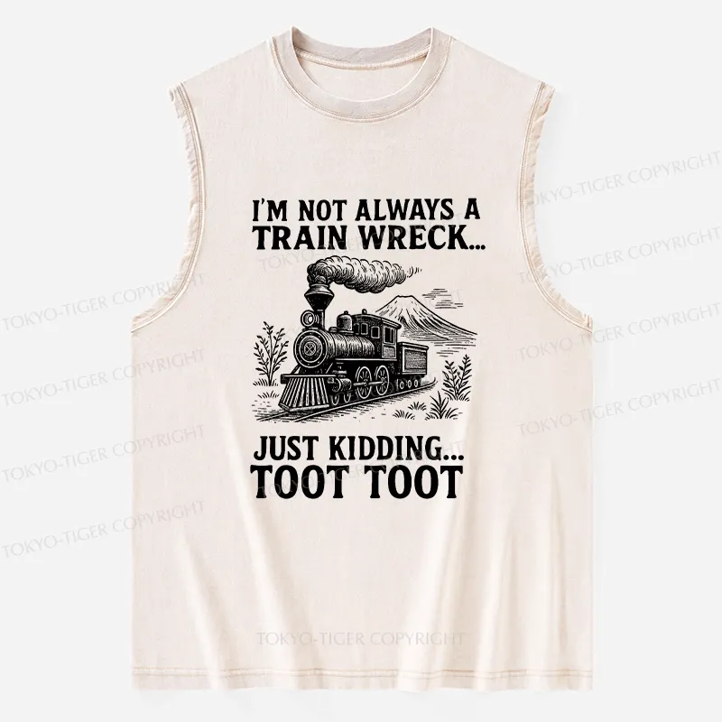 Tokyo-Tiger Funny Train Jokes Washed Tank