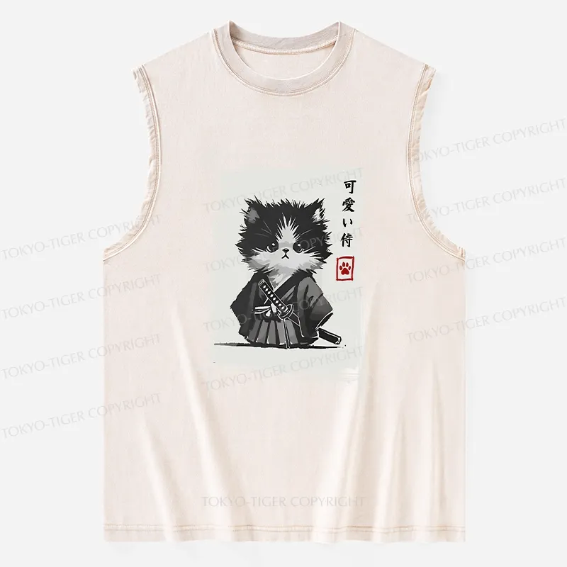 Tokyo-Tiger Kitten Samurai Washed Tank