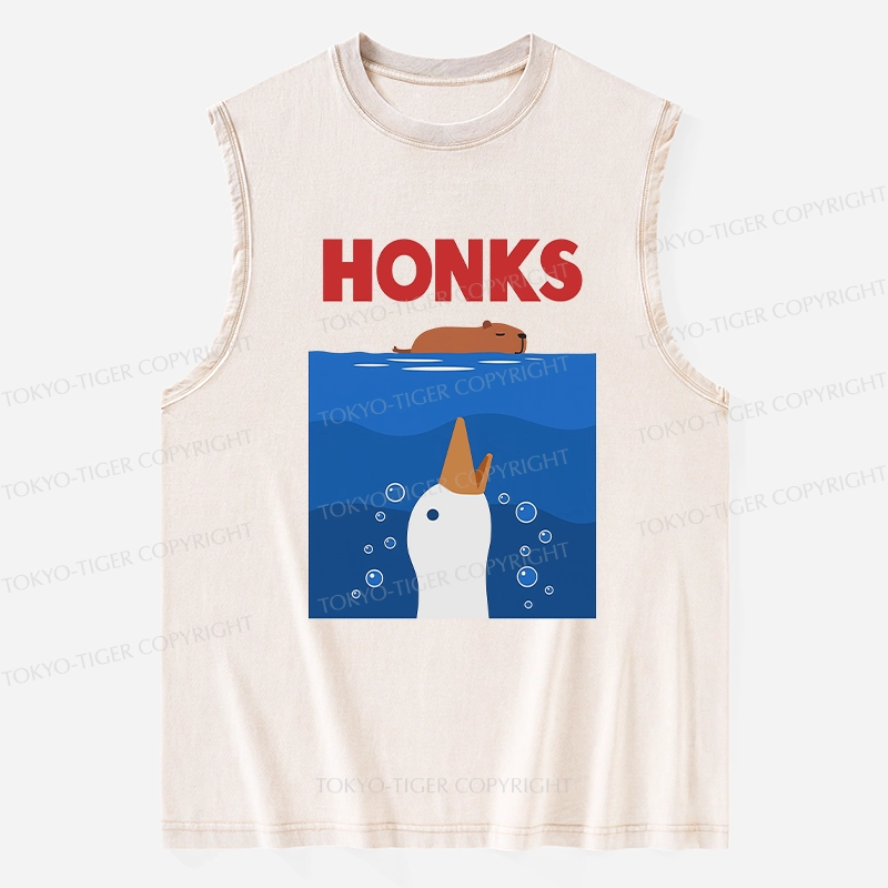 Tokyo-Tiger Funny Honks Goose Washed Tank
