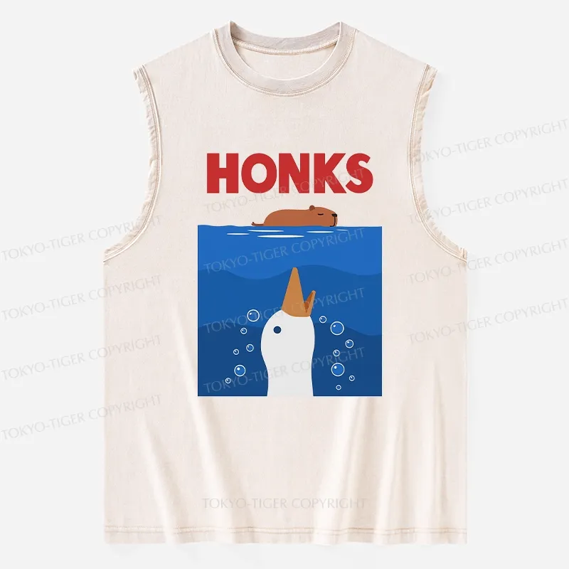 Tokyo-Tiger Funny Honks Goose Washed Tank
