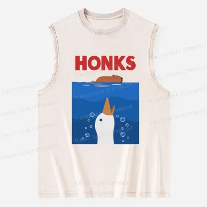 Tokyo-Tiger Funny Honks Goose Washed Tank