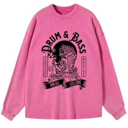 Tokyo-Tiger Drum & Bass Tiger Washed Long Sleeve T-Shirt