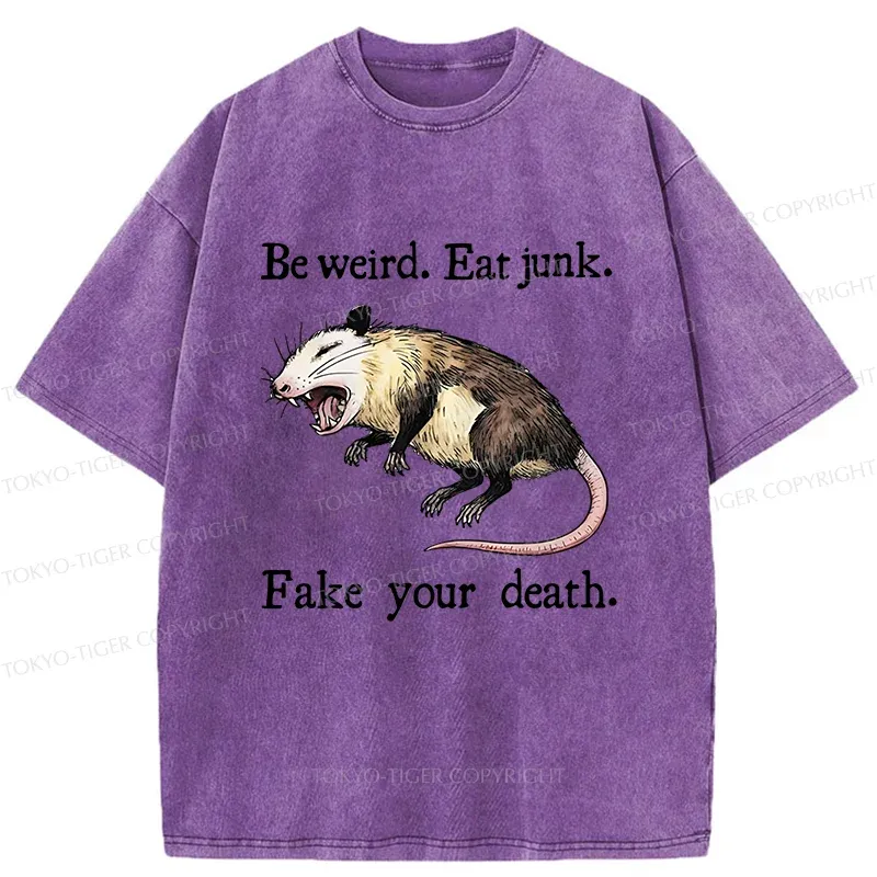 Tokyo-Tiger Possum Playing Dead Washed T-Shirt