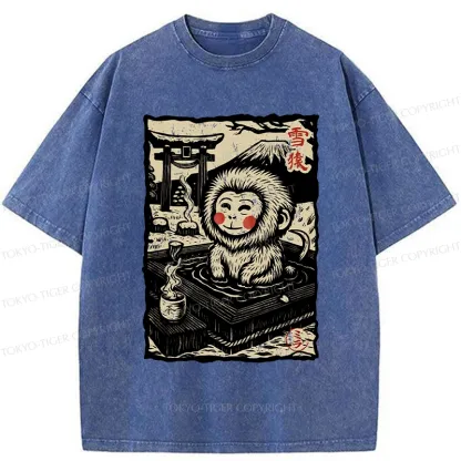 Tokyo-Tiger Japanese Snow Monkey Washed T-Shirt