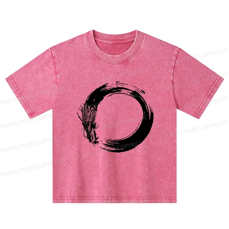 Tokyo-Tiger Dragon's Circle Kids Washed T-Shirt