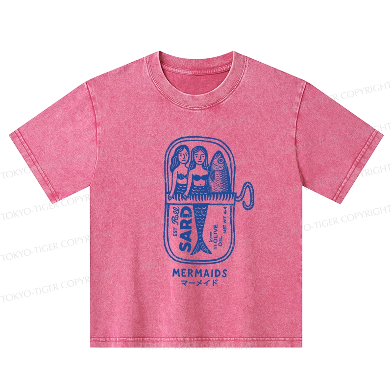 Tokyo-Tiger Mermaid Can Kids Washed T-Shirt