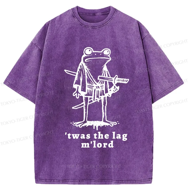Tokyo-Tiger Funny Frog Samurai Washed T-Shirt