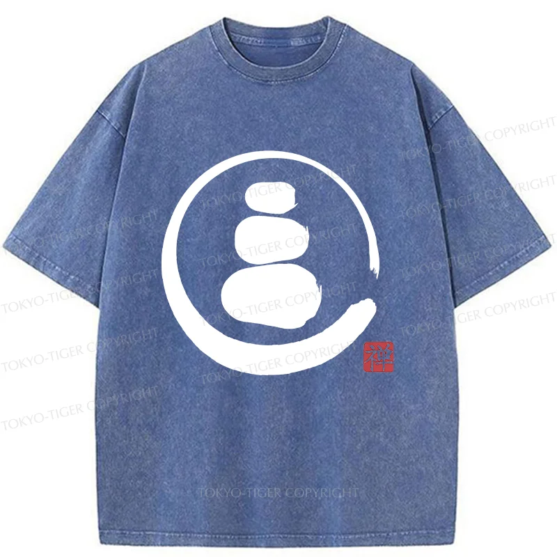 Tokyo-Tiger Traditional Zen Stone Washed T-Shirt
