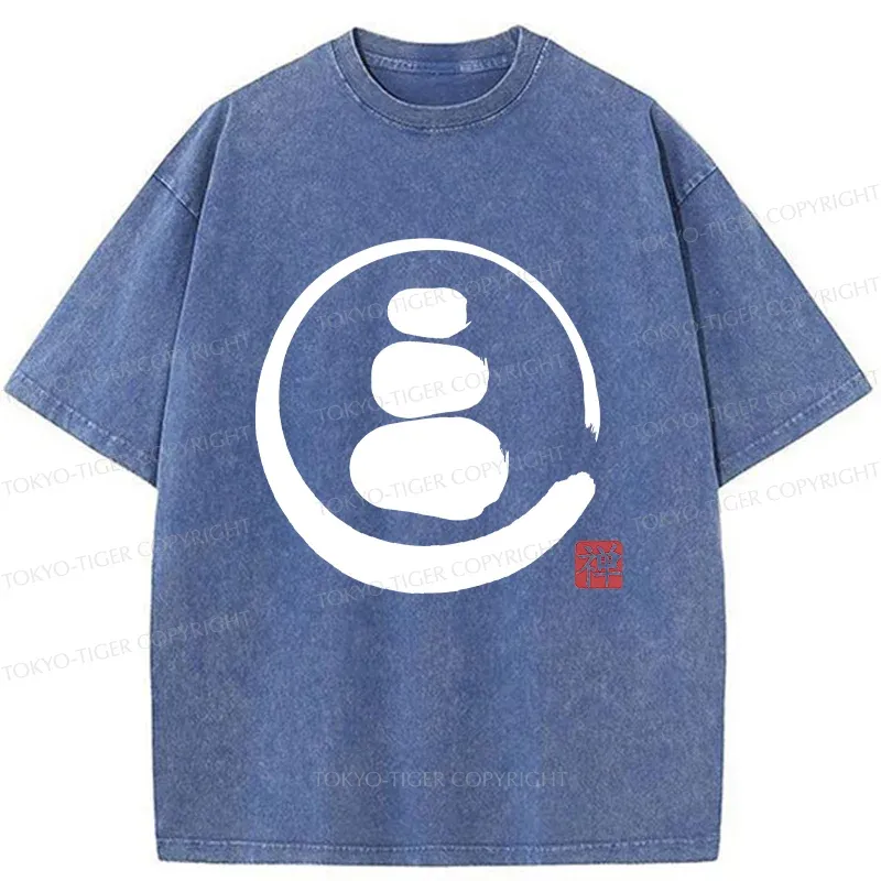 Tokyo-Tiger Traditional Zen Stone Washed T-Shirt