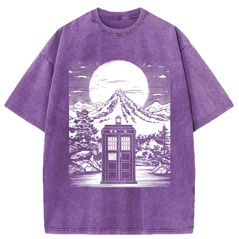 Tokyo-Tiger Japanese Mysterious Tardis Washed T-Shirt
