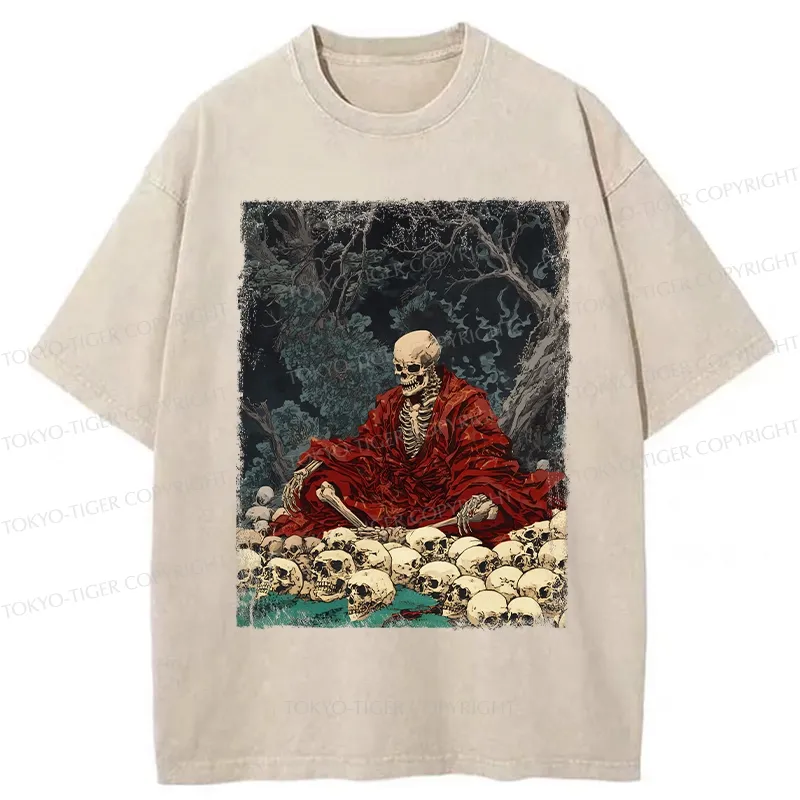 Tokyo-Tiger Guardian Of The Skulls Washed T-Shirt