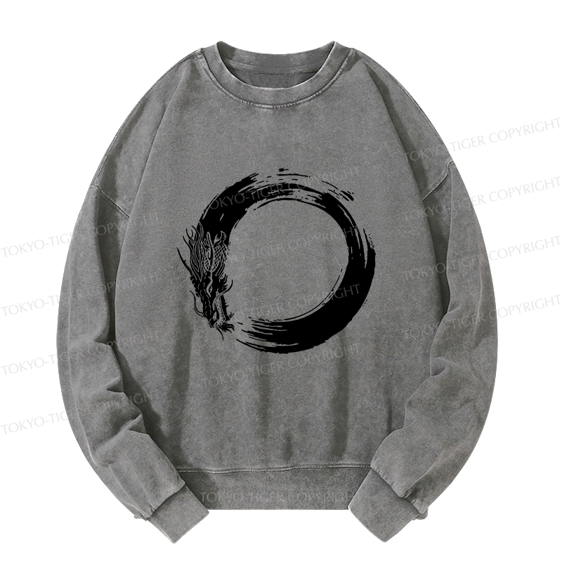 Tokyo-Tiger Dragon's Circle Washed Sweatshirt