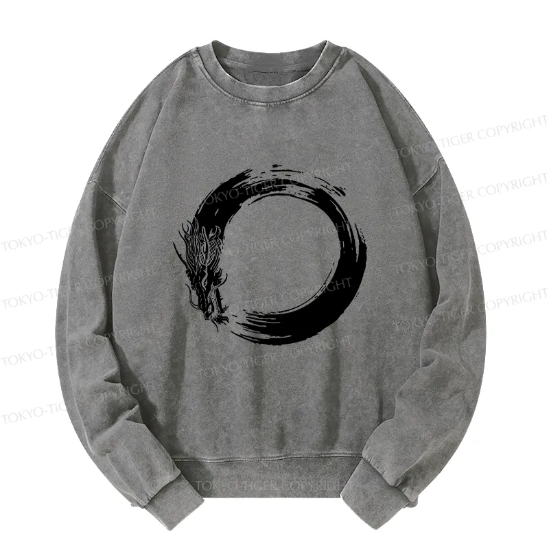 Tokyo-Tiger Dragon's Circle Washed Sweatshirt