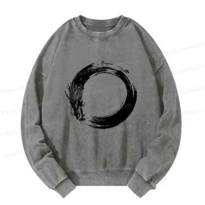 Tokyo-Tiger Dragon's Circle Washed Sweatshirt