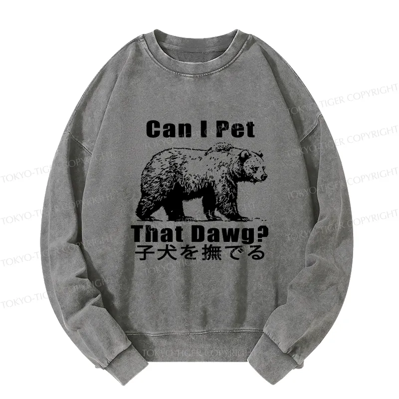 Tokyo-Tiger Pet The Bear Washed Sweatshirt