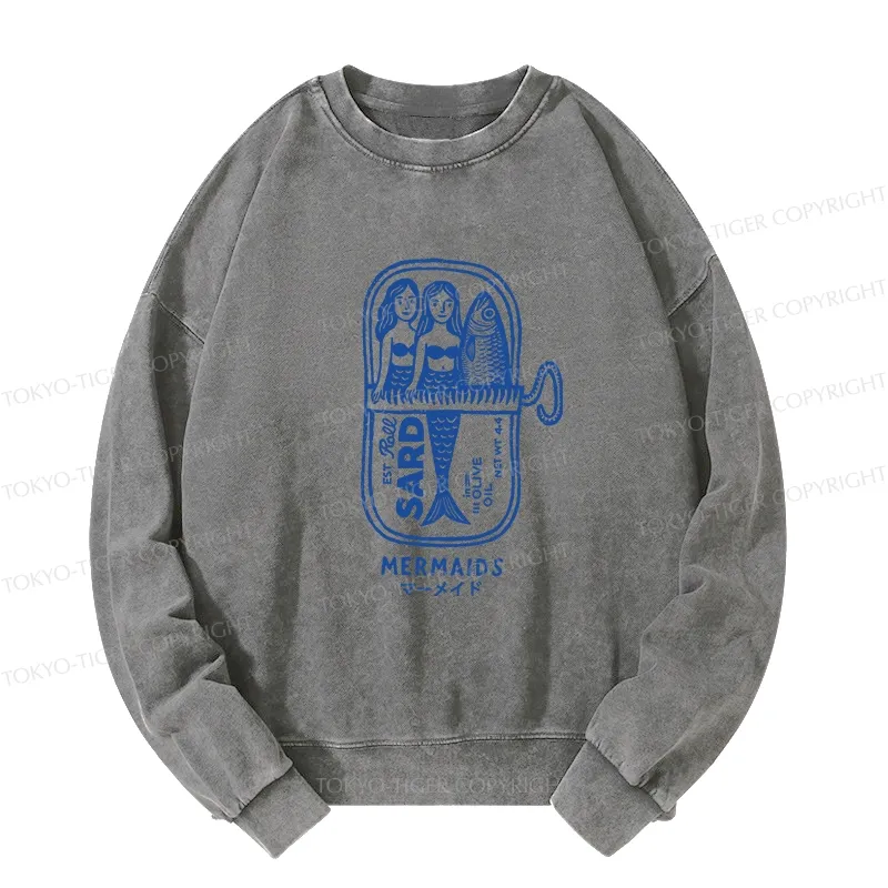 Tokyo-Tiger Mermaid Can Washed Sweatshirt