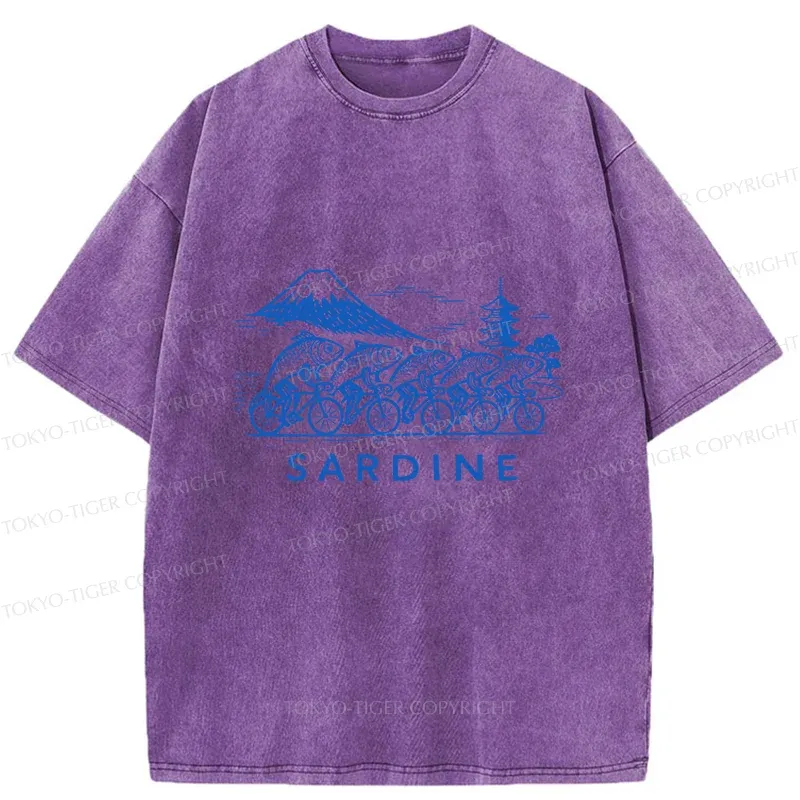 Tokyo-Tiger Sardines Bike Race Washed T-Shirt