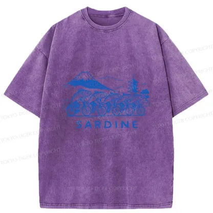 Tokyo-Tiger Sardines Bike Race Washed T-Shirt