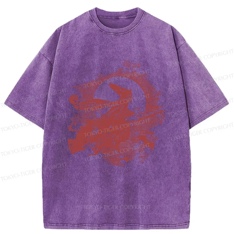 Tokyo-Tiger Witch Woodcut Washed T-Shirt