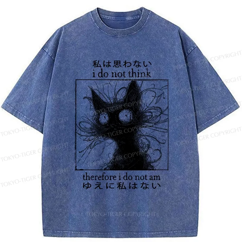Tokyo-Tiger The Philosophy Of Cat Washed T-Shirt