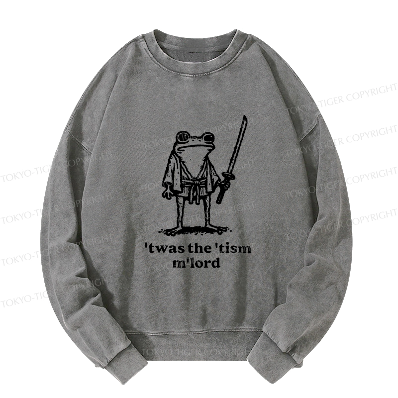 Tokyo-Tiger Focused Samurai Frog Washed Sweatshirt