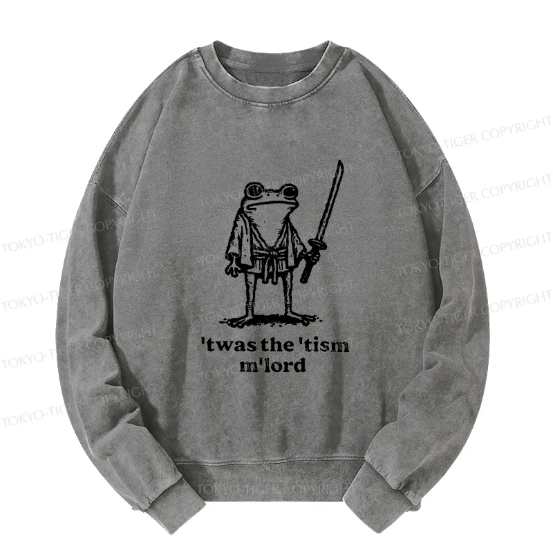 Tokyo-Tiger Focused Samurai Frog Washed Sweatshirt