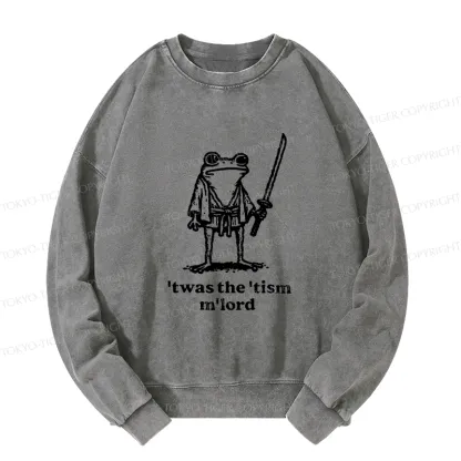 Tokyo-Tiger Focused Samurai Frog Washed Sweatshirt
