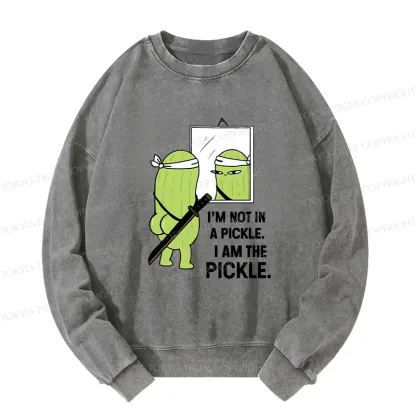 Tokyo-Tiger Funny I Am The Pickle Washed Sweatshirt
