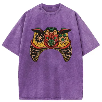 Tokyo-Tiger Ninja Gamepad Washed T-Shirt