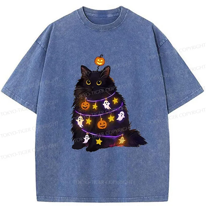 Tokyo-Tiger Halloween Cat Washed T-Shirt