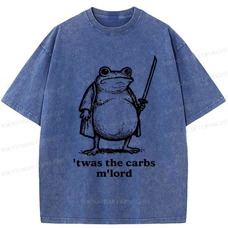 Tokyo-Tiger Funny Fat Samurai Frog Washed T-Shirt
