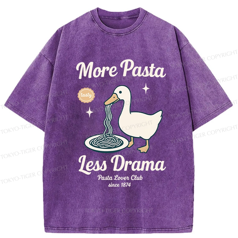 Tokyo-Tiger More Pasta Less Drama Washed T-Shirt