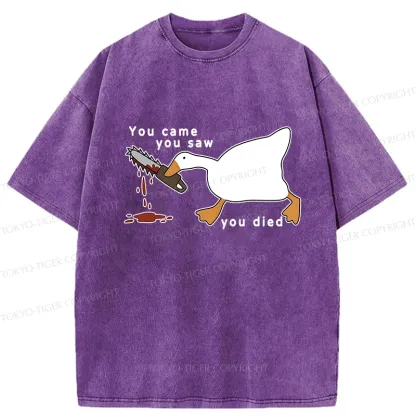 Tokyo-Tiger You Came You Saw You Died Washed T-Shirt