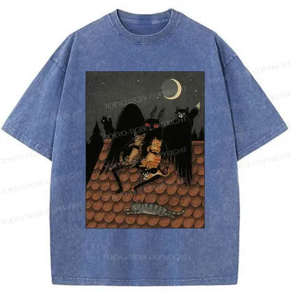 Tokyo-Tiger Mothman In Moonlight Washed T-Shirt