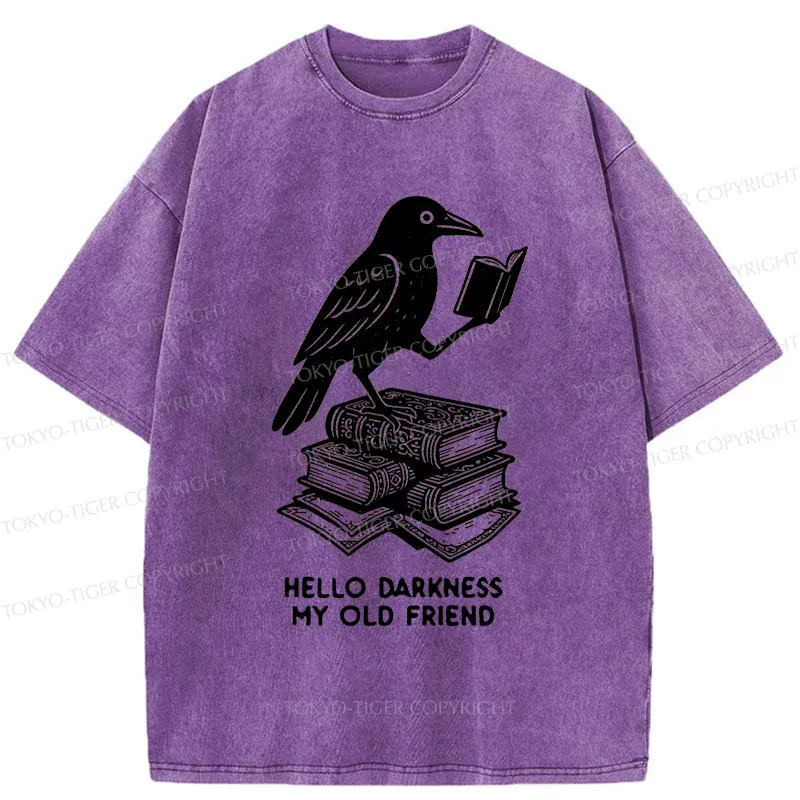 Tokyo-Tiger Crow Reading Washed T-Shirt