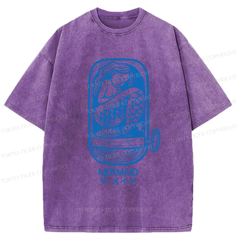 Tokyo-Tiger Mermaid Can Washed T-Shirt