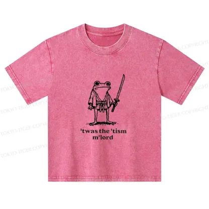 Tokyo-Tiger Focused Samurai Frog Kids Washed T-Shirt