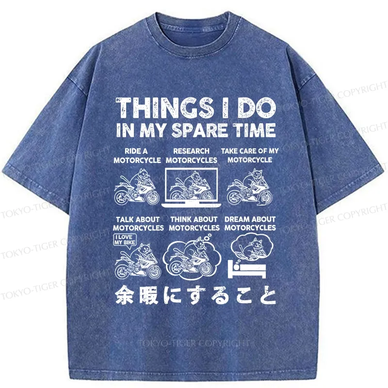 Tokyo-Tiger Things I Do In My Spare Time Washed T-Shirt