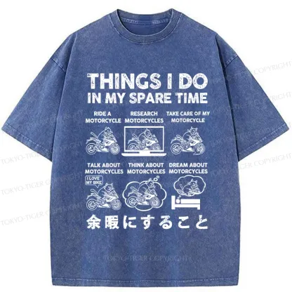 Tokyo-Tiger Things I Do In My Spare Time Washed T-Shirt