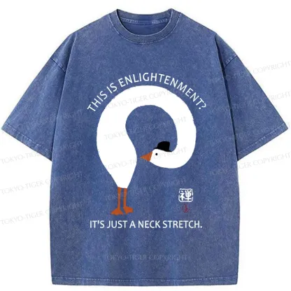 Tokyo-Tiger Funny Neck Stretch Of Zen Washed T-Shirt