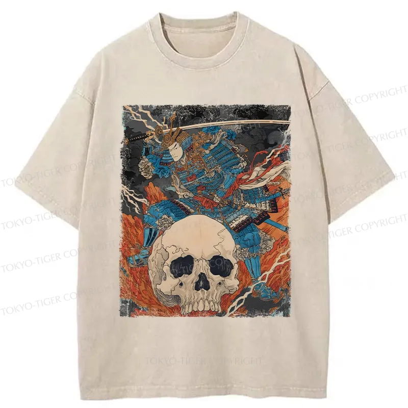 Tokyo-Tiger Samurai Who Fought To The End Washed T-Shirt
