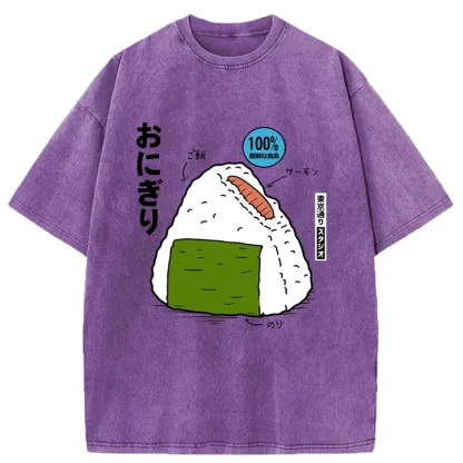 Tokyo-Tiger Delicious Onigiri Washed T-Shirt