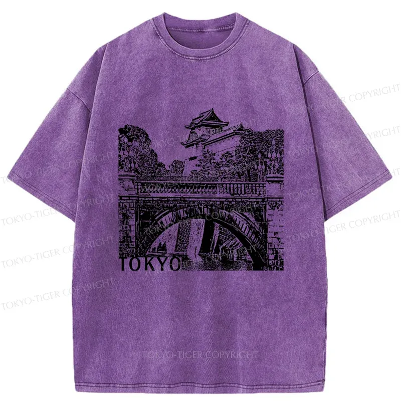 Tokyo-Tiger Nijubashi Bridge Washed T-Shirt