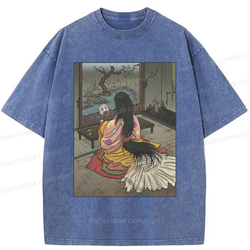 Tokyo-Tiger Japanese Female Yokai Washed T-Shirt
