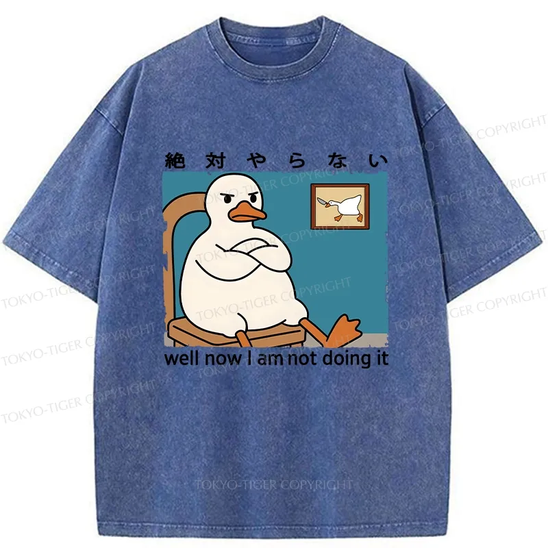 Tokyo-Tiger Well Now I Am Not Doing It Washed T-Shirt